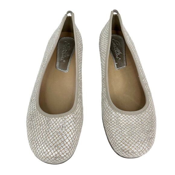 Earthies Ennis Ballet Flats 6 Taupe Silver Orthotic Arch Support Comfort - Picture 4 of 15